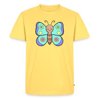 Papillons Papillons - T-shirt Premium bio Homme - jaune pastel - Devant - AI Model Male 185 dark (185cm)