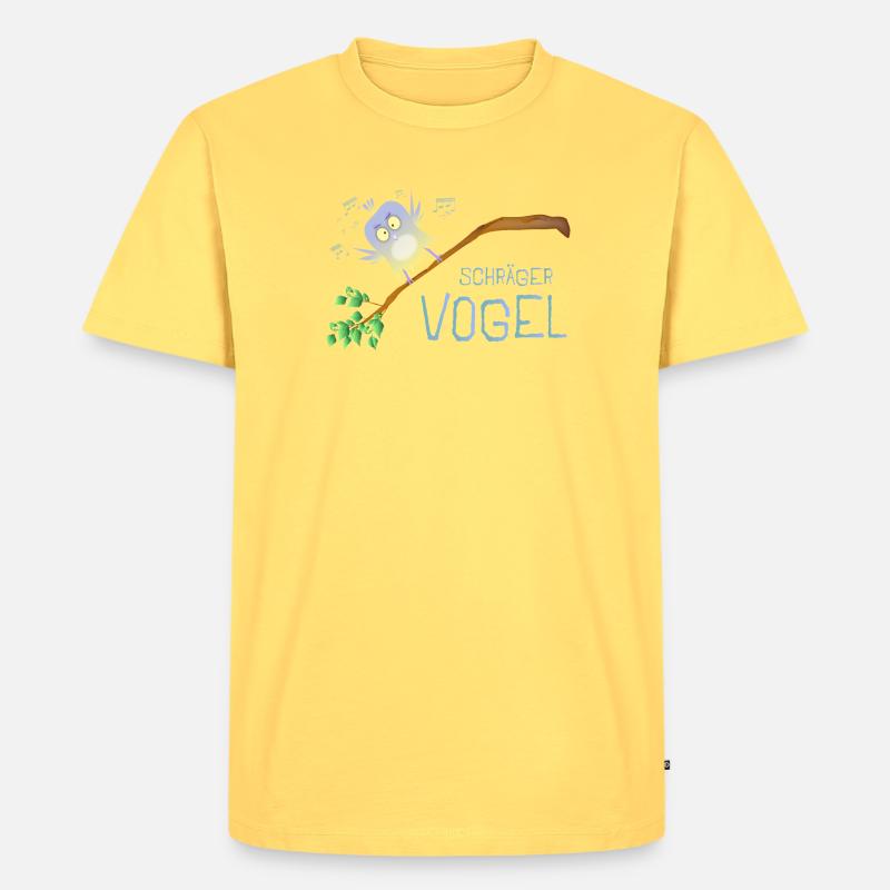 Schräger Vogel - Männer Premium Bio T-Shirt - Pastellgelb