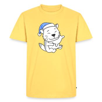 Chat race Burmilla - T-shirt Premium bio Homme - jaune pastel - Devant - AI Model Male 185 dark (185cm)