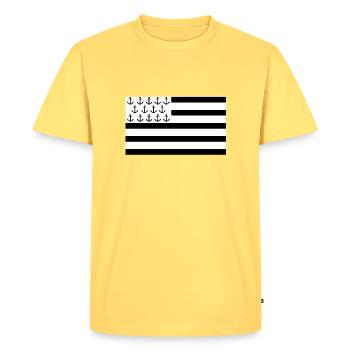 Bretagne - T-shirt Premium bio Homme - jaune pastel - Devant - AI Model Male 185 dark (185cm)