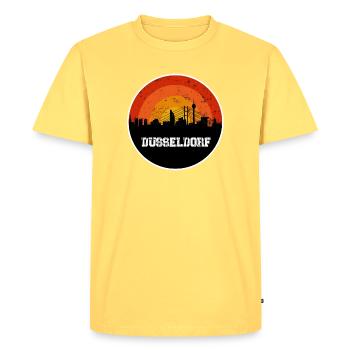 Skyline Düsseldorf - T-shirt Premium bio Homme - jaune pastel - Devant - AI Model Male 185 dark (185cm)