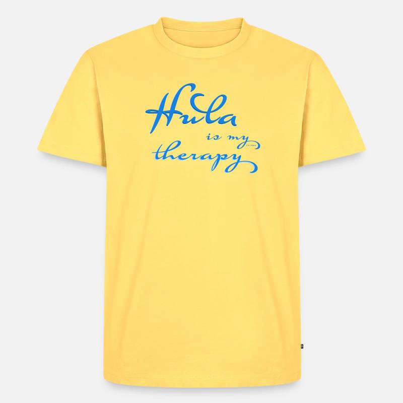 Hula is my therapy - Männer Premium Bio T-Shirt - Pastellgelb