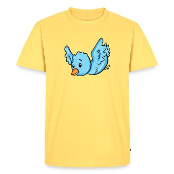 Bleu oiseau - T-shirt Premium bio Homme - jaune pastel - Devant - AI Model Male 185 dark (185cm)