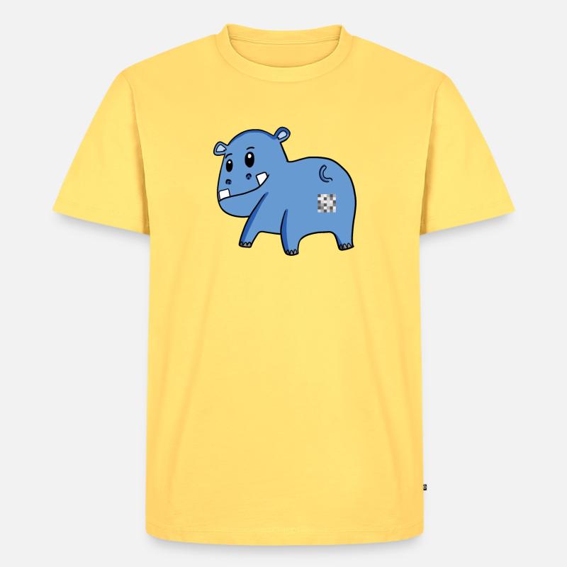 Nilpferd Arsch - Nilpferd Hintern - Männer Premium Bio T-Shirt - Pastellgelb