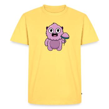 Cute Pink Monster | Funny Lollipop Chibi - Men's Premium Organic T-Shirt - sky yellow - Front - AI Model Male 185 dark (185cm)