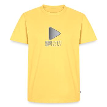 Play - T-shirt Premium bio Homme - jaune pastel - Devant - AI Model Male 185 dark (185cm)