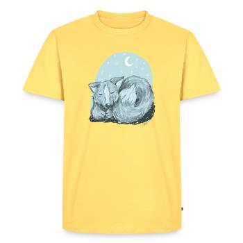 Vinja la louve - T-shirt Premium bio Homme - jaune pastel - Devant - AI Model Male 185 dark (185cm)