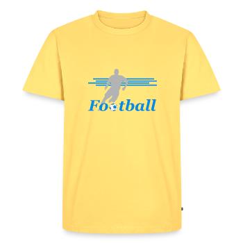 Football - Men's Premium Organic T-Shirt - sky yellow - Front - AI Model Male 185 dark (185cm)