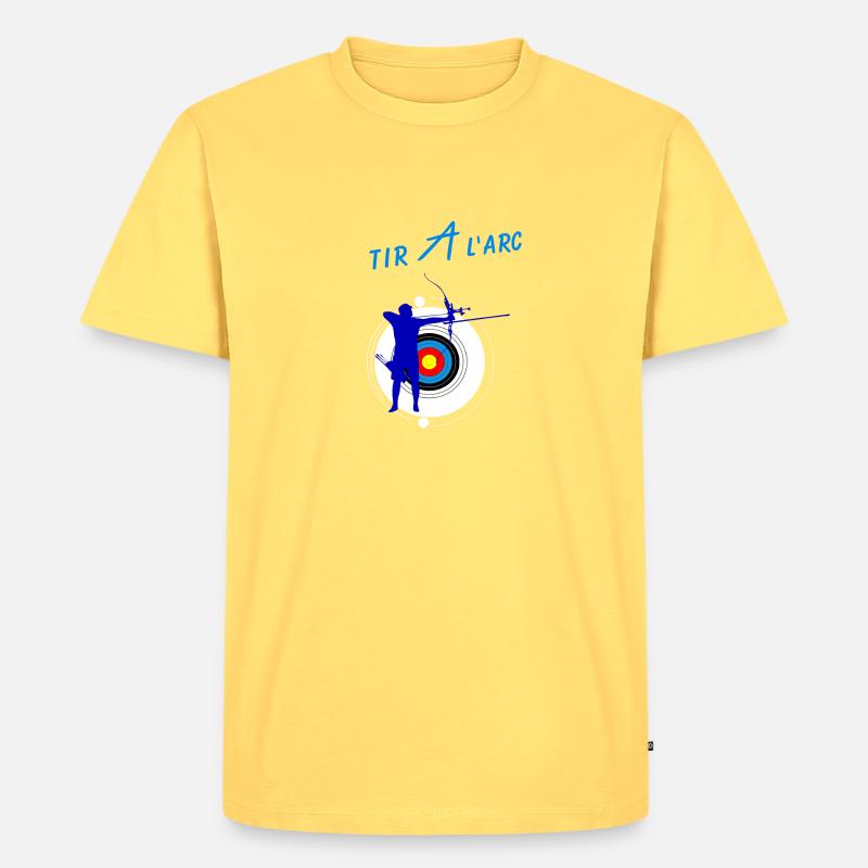 Bogenschießen - Männer Premium Bio T-Shirt - Pastellgelb