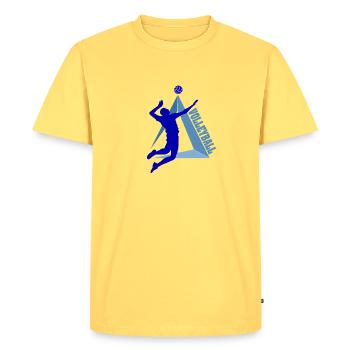 Volleyball - T-shirt Premium bio Homme - jaune pastel - Devant - AI Model Male 185 dark (185cm)