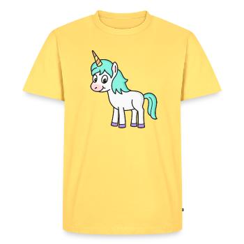 Licornes Licornes - T-shirt Premium bio Homme - jaune pastel - Devant - AI Model Male 185 dark (185cm)