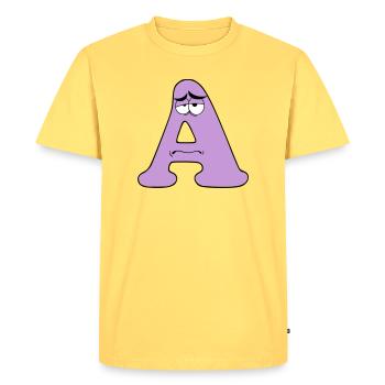 A - T-shirt Premium bio Homme - jaune pastel - Devant - AI Model Male 185 dark (185cm)