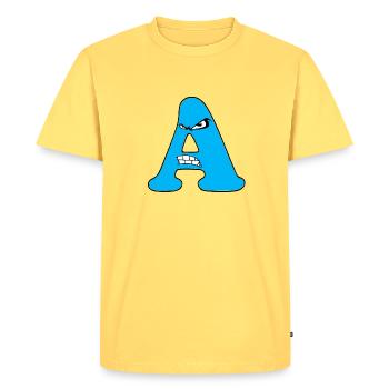 A - T-shirt Premium bio Homme - jaune pastel - Devant - AI Model Male 185 dark (185cm)