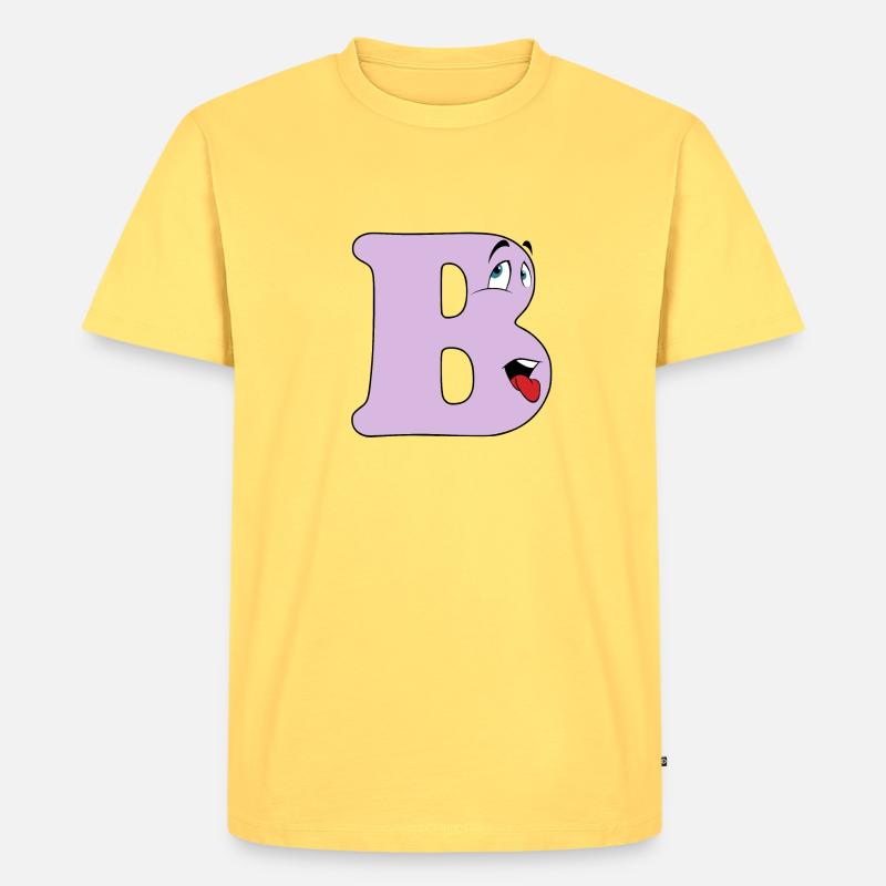 B - Männer Premium Bio T-Shirt - Pastellgelb
