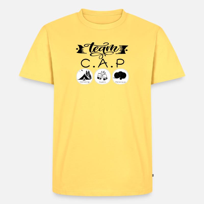 Team CAP Camping Aperitif Petanque - Männer Premium Bio T-Shirt - Pastellgelb