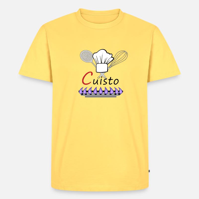 cuisto - Männer Premium Bio T-Shirt - Pastellgelb