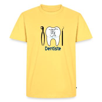 Dentist - Men's Premium Organic T-Shirt - sky yellow - Front - AI Model Male 185 dark (185cm)