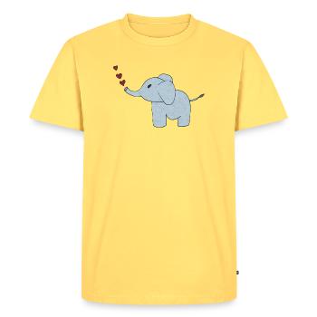 Elephant Elephant Skin - Men's Premium Organic T-Shirt - sky yellow - Front - AI Model Male 185 dark (185cm)