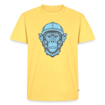 Singe Funky - T-shirt Premium bio Homme - jaune pastel - Devant - AI Model Male 185 dark (185cm)