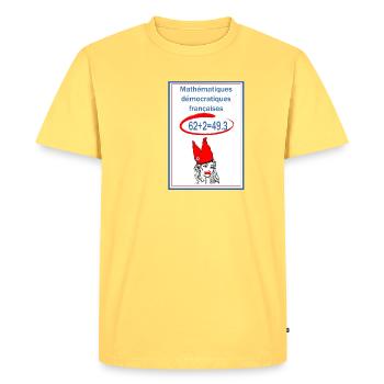Mathématiques démocratiques françaises - T-shirt Premium bio Homme - jaune pastel - Devant - AI Model Male 185 dark (185cm)