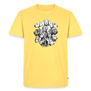 Hidden Object Pointing Dogs - Men's Premium Organic T-Shirt - sky yellow - Front - AI Model Male 185 dark (185cm)