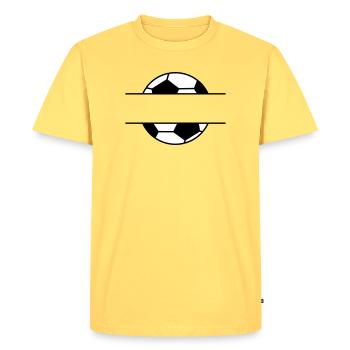 Étiquette de nom de football avec le nom souhaité - T-shirt Premium bio Homme - jaune pastel - Devant - AI Model Male 185 dark (185cm)