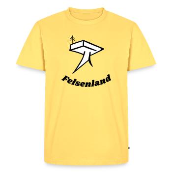 Rocky Land - Men's Premium Organic T-Shirt - sky yellow - Front - AI Model Male 185 dark (185cm)