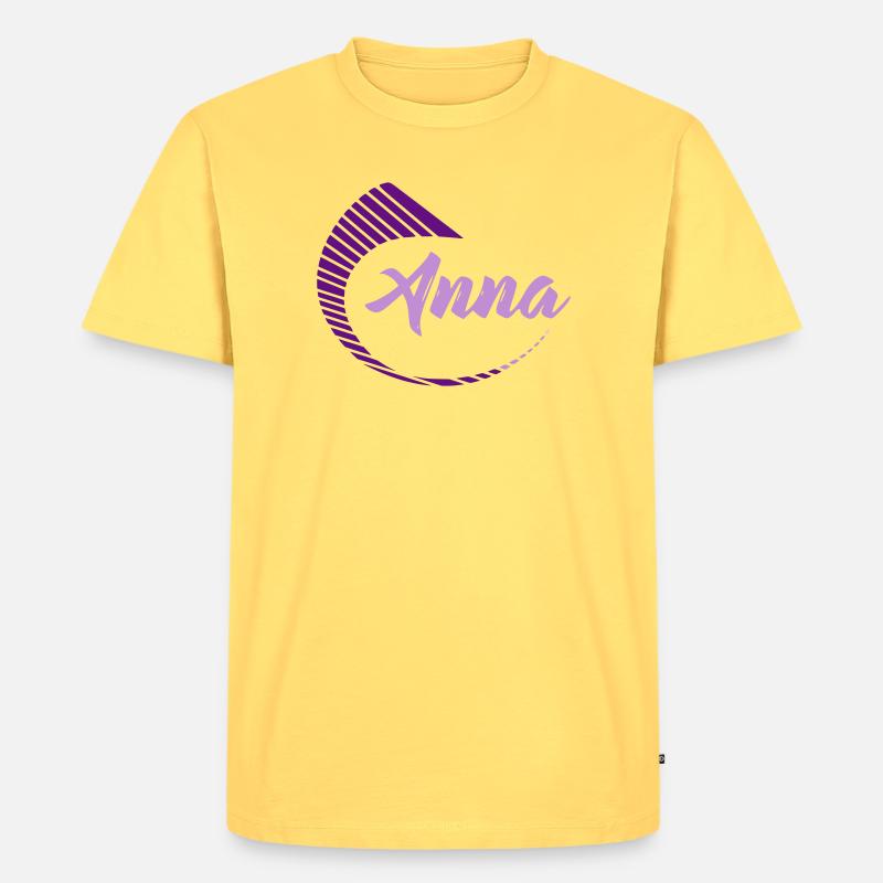 Anna - Männer Premium Bio T-Shirt - Pastellgelb