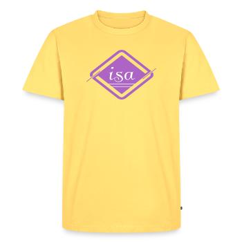 Isa - T-shirt Premium bio Homme - jaune pastel - Devant - AI Model Male 185 dark (185cm)