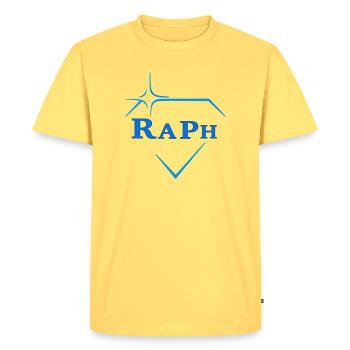 Raph - T-shirt Premium bio Homme - jaune pastel - Devant - AI Model Male 185 dark (185cm)