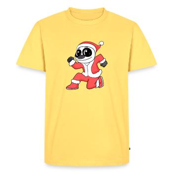 Panda Cuddly Toy Christmas - Men's Premium Organic T-Shirt - sky yellow - Front - AI Model Male 185 dark (185cm)