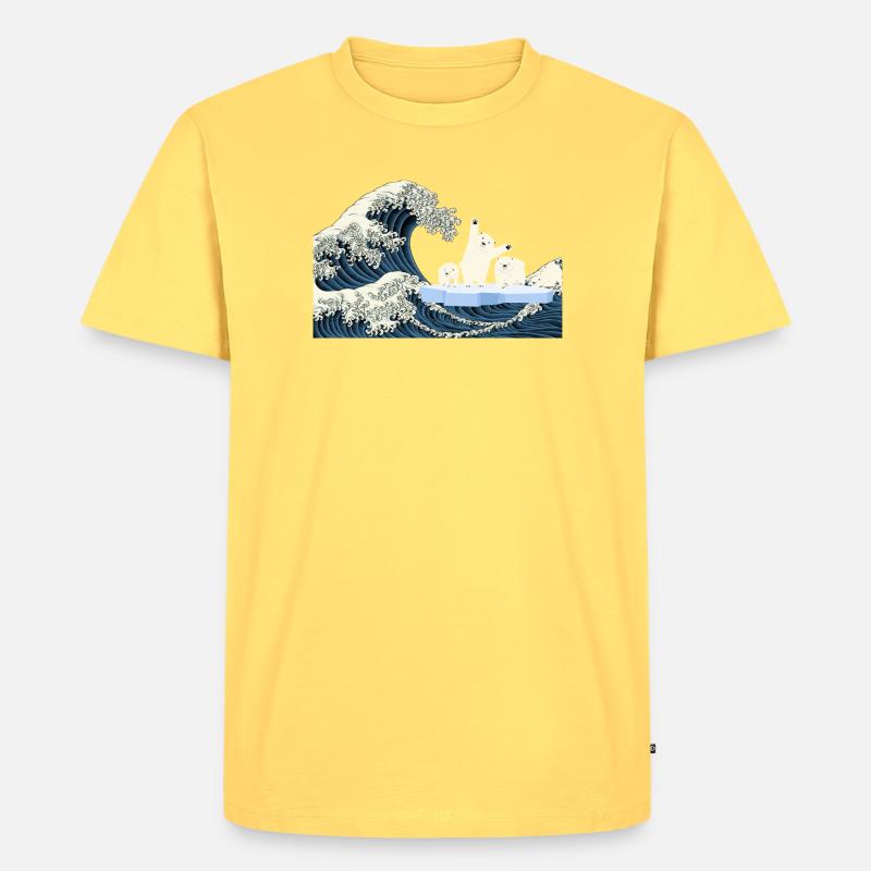 Help Eisbären T-Shirt - Männer Premium Bio T-Shirt - Pastellgelb