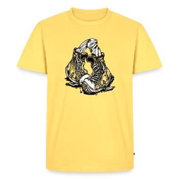 Sports Boots - Men's Premium Organic T-Shirt - sky yellow - Front - AI Model Male 185 dark (185cm)