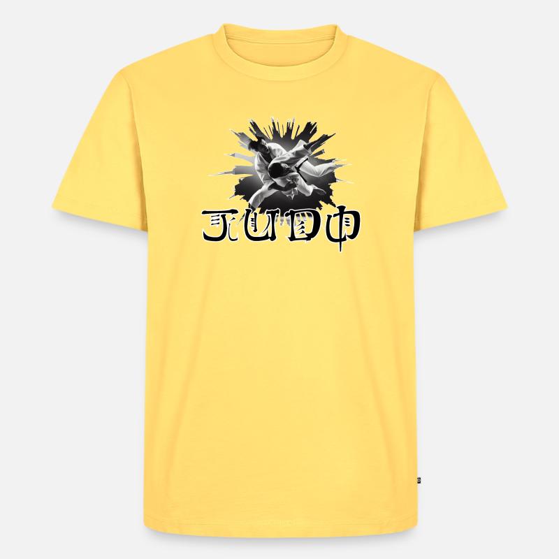 Judo - Männer Premium Bio T-Shirt - Pastellgelb