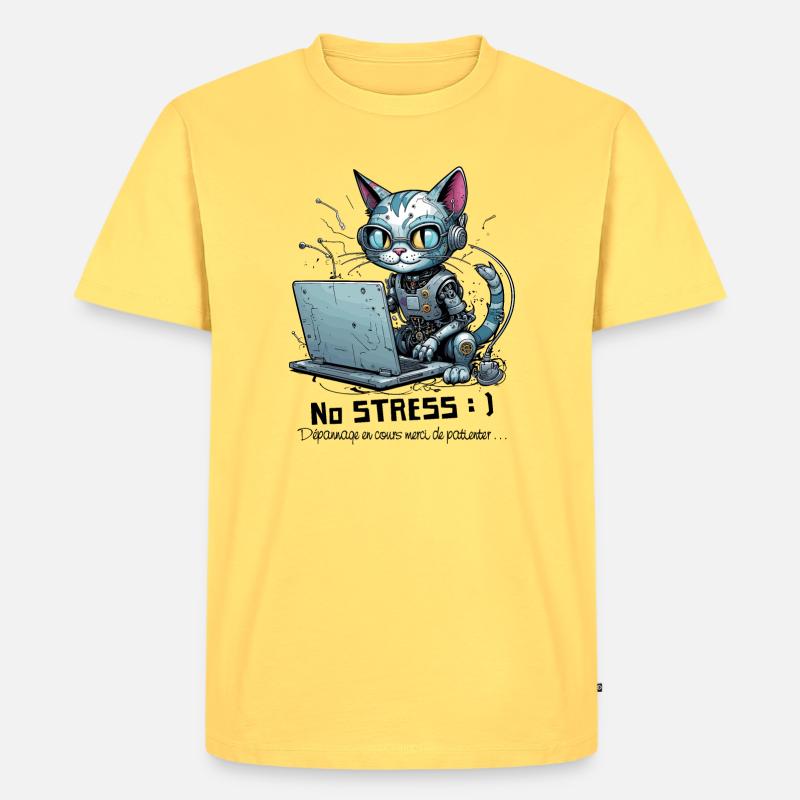 Geekiger Computer-Chat, Computer-Humor - Männer Premium Bio T-Shirt - Pastellgelb