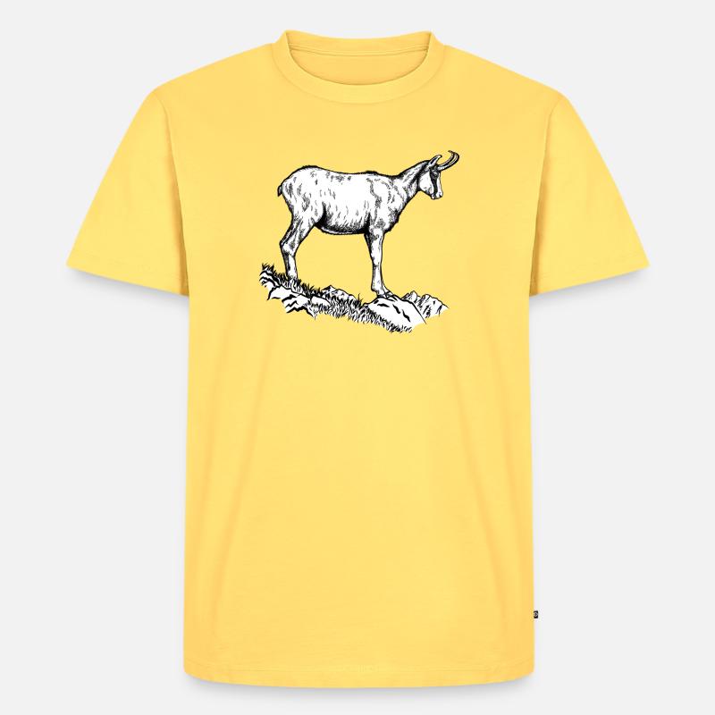 Gams - Männer Premium Bio T-Shirt - Pastellgelb