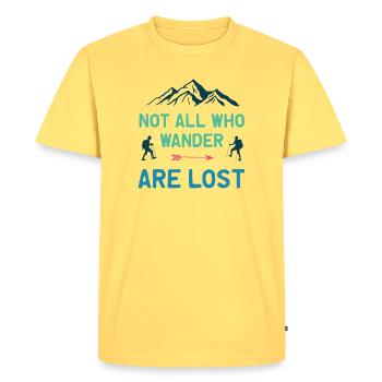 Tous ceux qui errent ne sont pas tous perdus - T-shirt Premium bio Homme - jaune pastel - Devant - AI Model Male 185 dark (185cm)