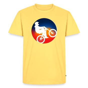 Bike Addict Spray - Men's Premium Organic T-Shirt - sky yellow - Front - AI Model Male 185 dark (185cm)