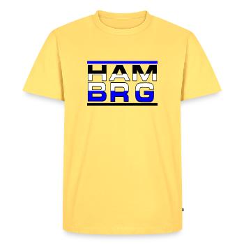 Hambourg , Tradition , Football, HAM BRG (25) - T-shirt Premium bio Homme - jaune pastel - Devant - AI Model Male 185 dark (185cm)