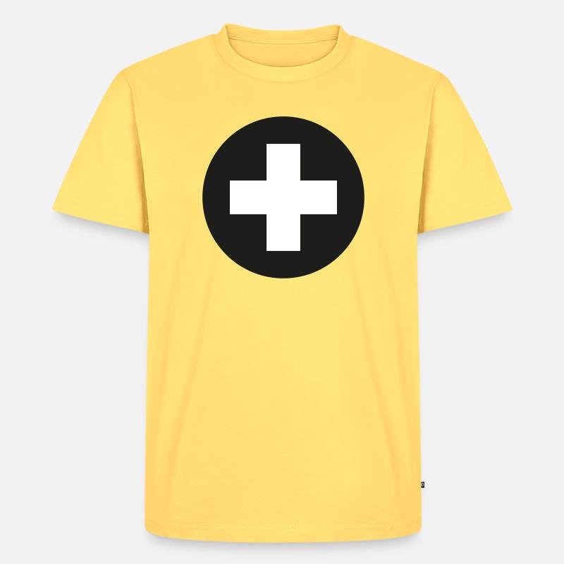 Plus Symbol - Männer Premium Bio T-Shirt - Pastellgelb