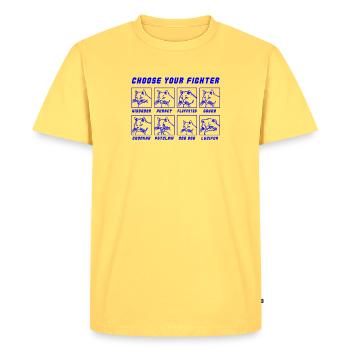 Choose your Fighter  - Men's Premium Organic T-Shirt - sky yellow - Front - AI Model Male 185 dark (185cm)