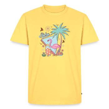 Aloha Summer - Men's Premium Organic T-Shirt - sky yellow - Front - AI Model Male 185 dark (185cm)