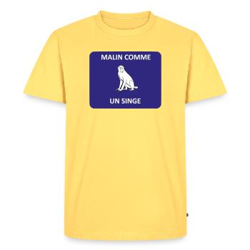 Clever as a monkey - Men's Premium Organic T-Shirt - sky yellow - Front - AI Model Male 185 dark (185cm)
