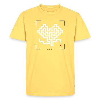 Serpent rétro - T-shirt Premium bio Homme - jaune pastel - Devant - AI Model Male 185 dark (185cm)