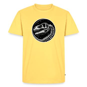 Squelette de dinosaure noir et blanc pour les fans de dinosaures - T-shirt Premium bio Homme - jaune pastel - Devant - AI Model Male 185 dark (185cm)