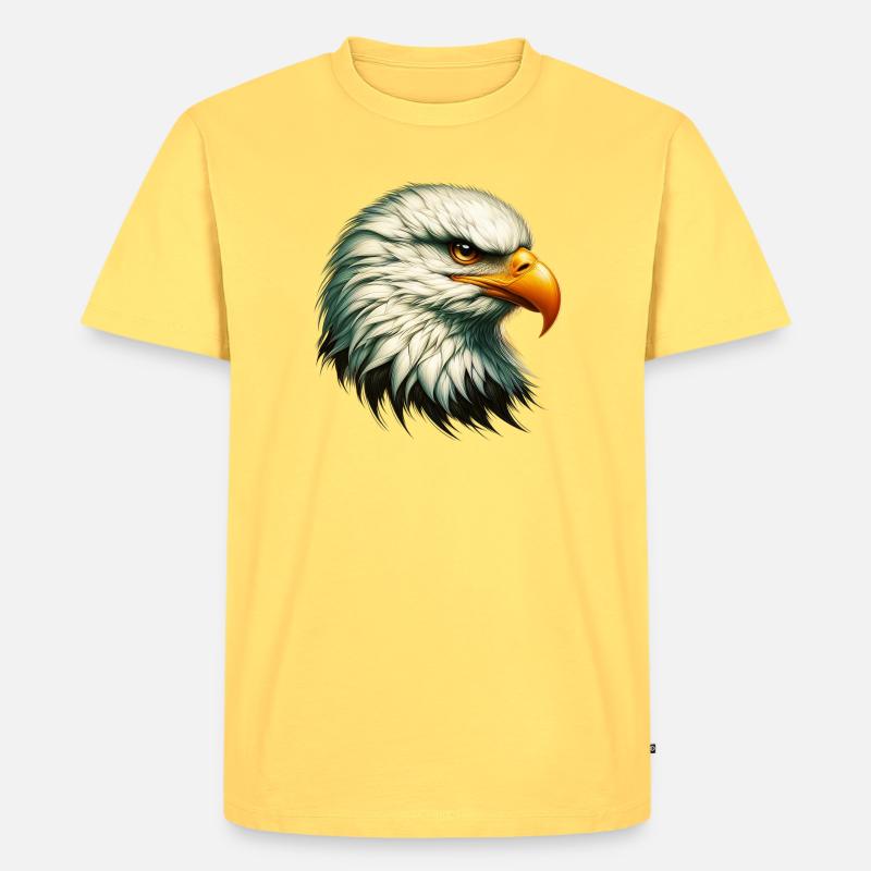 Adler - Männer Premium Bio T-Shirt - Pastellgelb