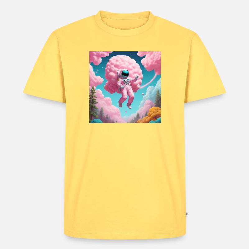 Astronaut - Männer Premium Bio T-Shirt - Pastellgelb