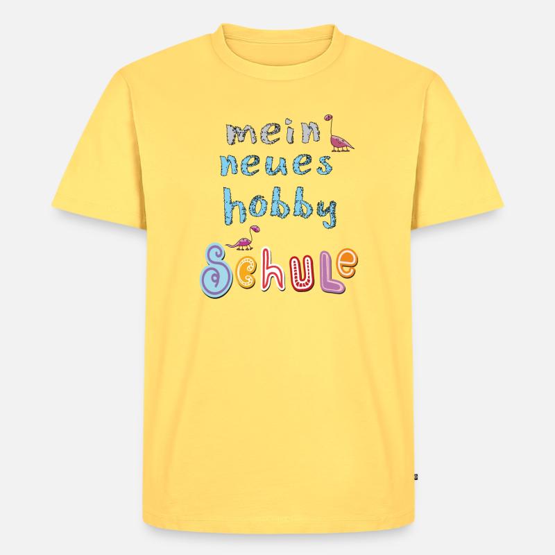 Schule Schulkind - Männer Premium Bio T-Shirt - Pastellgelb