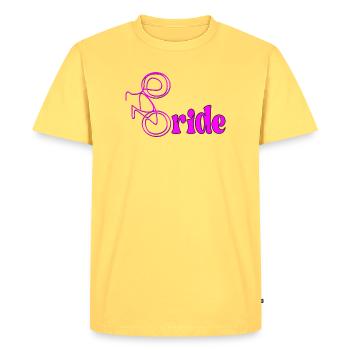 BIKE CYCLING BRIDE - Men's Premium Organic T-Shirt - sky yellow - Front - AI Model Male 185 dark (185cm)