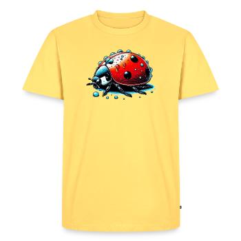 Coccinelle - T-shirt Premium bio Homme - jaune pastel - Devant - AI Model Male 185 dark (185cm)